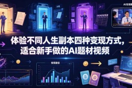 适合新手的AI人生副本题材视频 4种可落地变现方式分享