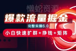 爆款流量掘金6.0实操教程 小白扩群盈利矩阵玩法全解析
