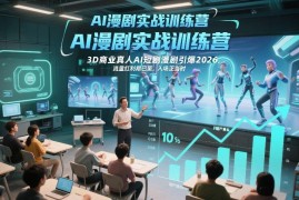 AI漫剧实战训练营 3D商业真人AI短剧2026红利期入局指南