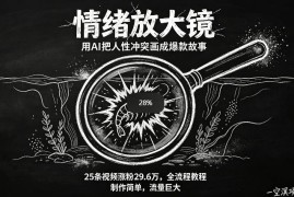 AI制作情绪放大镜视频全流程教程 低门槛爆款内容涨粉实操指南