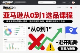 亚马逊从0到1选品系统教程 新手掌握核心逻辑锁定高潜市场
