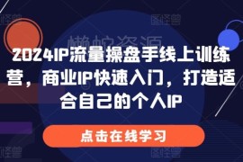 2024IP流量操盘手训练营 商业IP打造从入门到变现系统课程