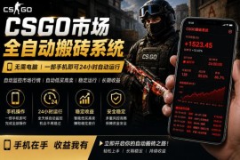 CSGO饰品24小时自动监控搬砖项目 手机操作即可实现盈利