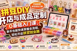 拼豆DIY开店及成品定制0基础教程 新手创业全流程指南