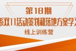 南掌柜第18期淘系双11活动策划与落地方案实战线上课