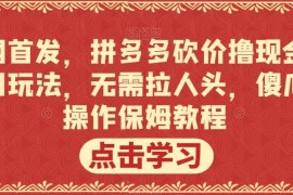 拼多多无需拉人头砍价撸现金玩法 傻瓜式操作保姆级教程
