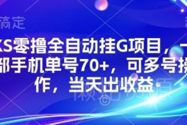 KS全自动零撸挂机项目详解 单号日收益70+可多号操作当天出收益