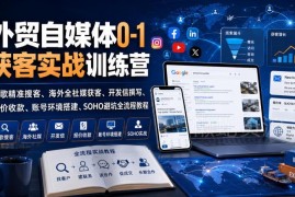 外贸自媒体0-1获客全流程教程 谷歌搜客社媒运营SOHO避坑指南