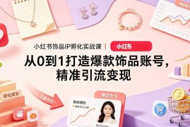 小红书饰品IP孵化实战课 从0到1打造爆款账号精准引流变现