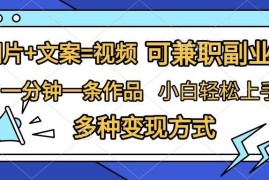 图文转视频精准引流副业实操教程 小白易上手含多种变现方式