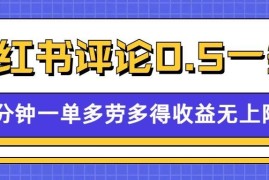 小红书影视类笔记评论副业怎么做？0.5元1单多劳多得无上限