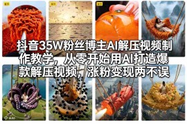 抖音AI解压视频制作教学 零基础做爆款内容实现涨粉变现