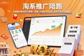 淘系付费推广陪跑课程 全维度讲逻辑从理论到实操助店铺盈利