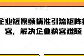 企业短视频精准引流矩阵搭建教程 助力解决企业获客难题