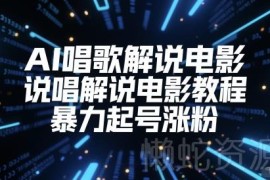 AI说唱唱歌解说电影教程 零基础入门到进阶起号涨粉教学