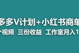 多多V计划+小红书商单实操玩法 单视频可获三份收益教程