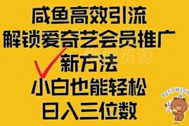 闲鱼高效引流做爱奇艺会员推广玩法 小白易上手可获稳定收益