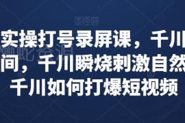 千川实操录屏课详解 打爆直播间短视频 瞬烧撬动自然流量技巧