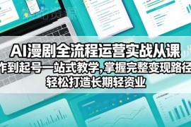 AI漫剧全流程运营实战课 从创作起号到变现一站式教学