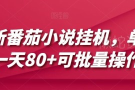 番茄小说挂机拉新项目拆解 单机日入80可批量操作玩法揭秘