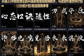 抖音21W粉博主AI道家智慧短视频全流程教学 附变现玩法