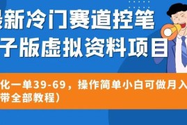 控笔电子版虚拟资料冷门赚钱项目 小白易上手高转化实操教程