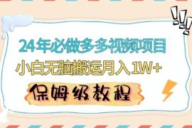 多多视频蓝海带货项目实操指南 零基础小白可操作的增收方法