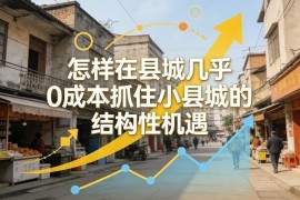 小县城几乎零成本副业指南 如何抓住本地结构性消费机遇