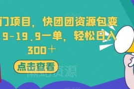 快团团资源包变现冷门项目玩法 低门槛副业日入300操作指南