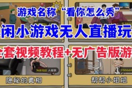 抖音爆火休闲小游戏看你怎么秀无人直播玩法及全套开播教程
