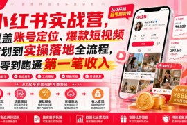 15天小红书实战营系统课 从账号定位到变现全流程实操教学