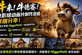 电影级AI动画《牛德赛》制作全流程 Higgsfield平台使用教程