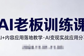 AI内容老板训练课 AI+内容落地实操与变现实战教学分享