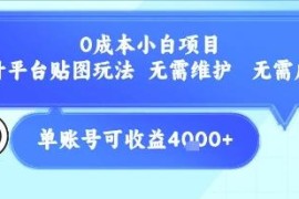 零成本小白可做设计平台贴图项目 无需维护单账号月收益可达4k+