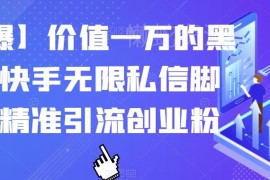 快手无限私信脚本使用说明 可精准引流创业粉的获客工具分享