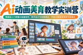 AI动画美育教学实训营 零基础入门掌握AI动画创作与美育应用技巧