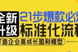 21步电商爆款打造标准化流程 助力搭建企业高成长盈利模型