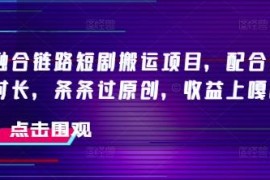 抖音融合链路短剧搬运项目 搭配侠客爆改时长可高效过原创获收益