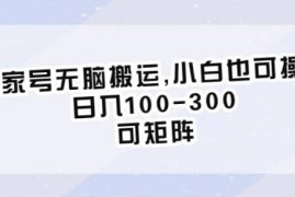 百家号搬运收益项目实操指南 新手可操作支持矩阵玩法揭秘
