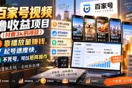 百家号视频播放量赚收益项目解析 可矩阵操作起号快稳定性强