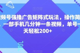 视频号创作者分成计划广告矩阵玩法 手机操作单号日入200+攻略