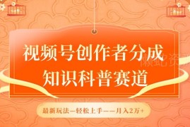 视频号知识科普赛道最新分成玩法 借助AI工具轻松实现月入两万