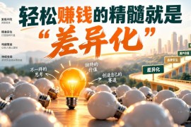 搞钱如何跳出内卷脱颖而出 轻松赚钱的精髓在于差异化思维