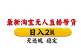 2024淘宝蓝海无人直播带货实操方法 低门槛无违规可副业增收