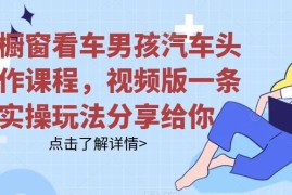 橱窗看车男孩汽车头像制作课程 全流程实操玩法详细拆解