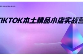 TikTok本土精品小店出海运营实战教程 从入门到高阶全流程教学