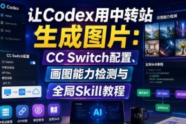 Codex用中转站生成图片教程 CC Switch配置与画图能力检测指南