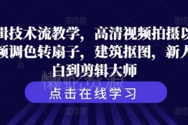 剪辑新手入门到精通教学 转场调色转扇子建筑抠图全教程