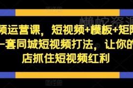 2024同城短视频运营实操课 教实体店用矩阵直播打法抓流量红利