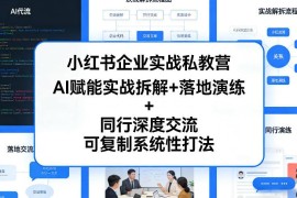 2025小红书企业实战私教营 AI赋能可复制GMV增长全链路打法